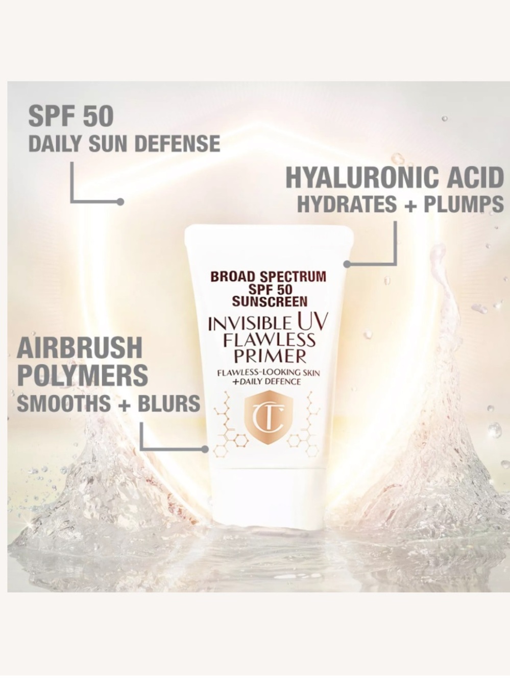 Charlotte Tilbury Invisible UV Flawless Primer SPF 50 - Picture 2 of 3